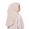 Sulam Mekar Ironless Chiffon Triangle Bawal in Pale Beige